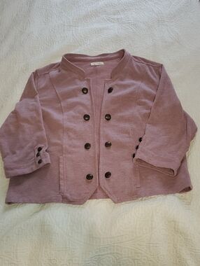 Maurices Dusty Rose Double-Breasted Knit Blazer